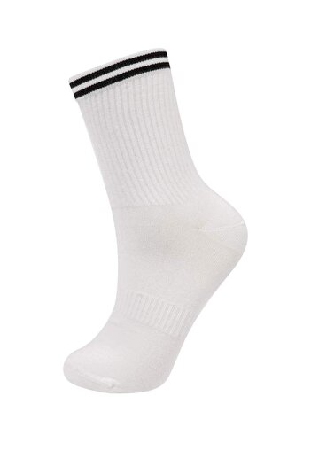 DeFacto Women's 2-Piece Bamboo Socket Circle Patterned Socks C0824Axns
