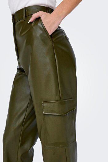 ONLY 15293029-fw Onlkım Faux Leather Cargo Kadın Cargo Pantolon