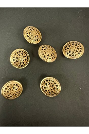 T.T Polnet Button Metal Lace Patterned Jacket Blazer Button 40 Size Set of 6