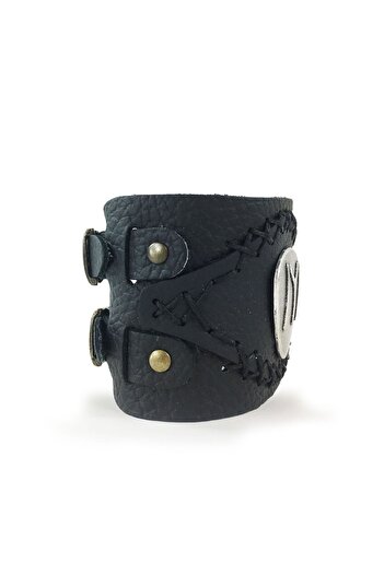 Shark Anatolia Well Filled Leather Bracelet Black