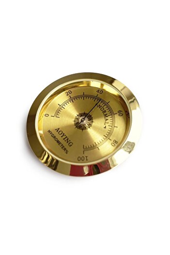 Aoying Analog Higrometre Nem Ölçer Humidor Puro Kutusu Için Metal Çerçeve Sarı 50mm