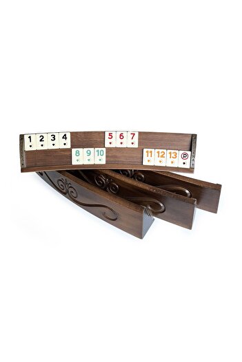 Helena Wood Art Elliptic Oval Handmade Solid Wood Carved Okey Set