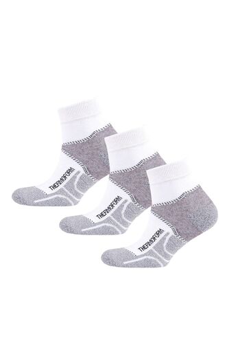 THERMOFORM Unisex Walking Booties Socks White 3 Pack