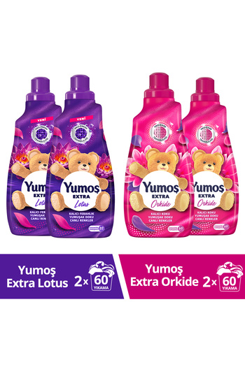 Yumoş Yumoş Extra Softener Lotus ml 1440ml X2 + Yumoş Extra Concentrated Softener Orchid 1440ml X2