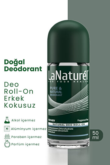 LaNaturel Doğal Deodorant Roll-on Erkek Kokusuz. 2'li Avantaj Paketi