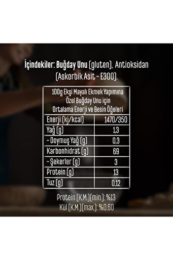 tellioğlu Ekşi Mayalı Ekmek Yapımına Özel Buğday Unu 5Kg