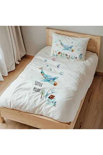 Lilabio Little Pilot - Single 100% Cotton Duvet Cover Set (160X220 cm)