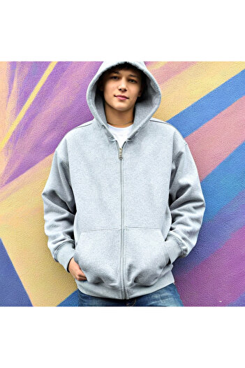 DEEPSENCE Unisex Gray Hooded Jacket