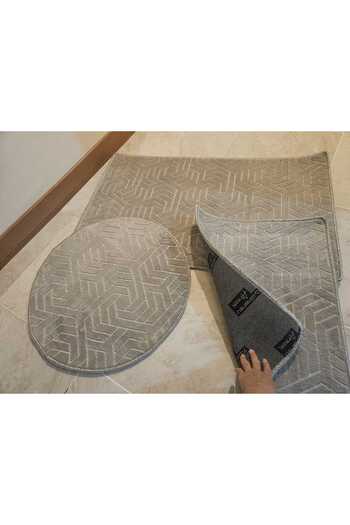 AKSU Di̇narsu Harmony Lux Embos Washable Bathroom Rug - Modern 100X60 40X60 60X60 Round Bath Mat