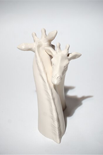 Store Sarılan Zürafa Sevgililer Günü Dekoratif Hediyelik Obje Biblo 13 cm