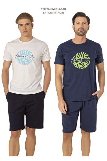 Pierre Cardin Licensed Men's Cotton Short Sleeve and Pocket Shorts Set
