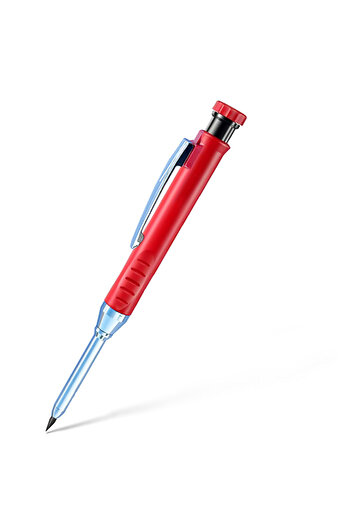 Choice1 Red pencil 2.8mm Solid Carpenter Mechanical Pencil with Sharpener for Woodworking Construction Long
