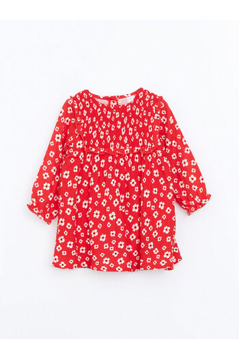 LC Waikiki Crew Neck Long Sleeve Floral Baby Girl Dress