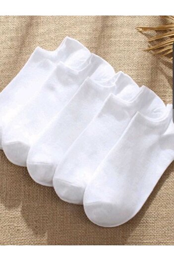 Esinti 6 Pairs Women's White Color Short Booties Socks Cotton Ankle Length Short Sports Running Hiking Socks 6 Pcs