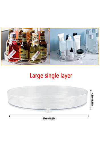 Choice L single layer Turntable Organizer Multifunction Clear Rotating Storage Trays Plastic Kitchen Turnta