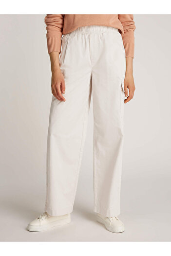 Calvin Klein Kadın Ekru Pantolon