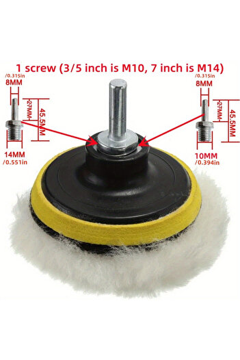 Choice 8 Pcs AB63-7 inches 3/5/7inch CarPolishing Disc 8Pcs/Set Self-Adhesive Buffing Waxing Sponge Wool Wh