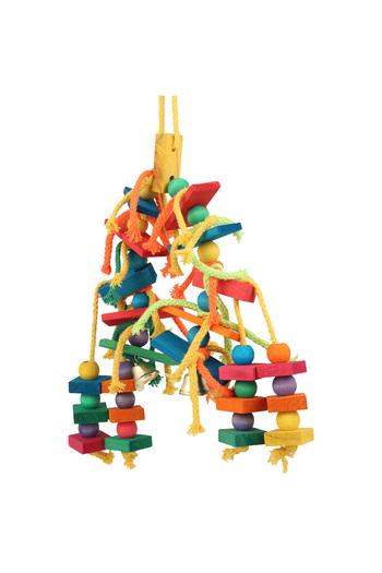 Choice Colorful Wood Parrot Bird Toys Love Bird Cage Funny Training Bird Toys Cotton Rope Parrot Toy Bite R