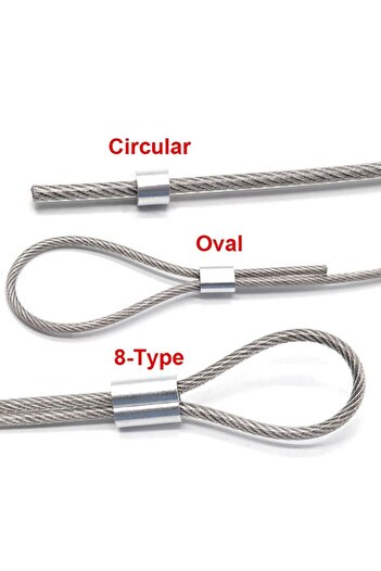 Choice 50pcs M2 10-50pcs Aluminum Cable Stopper Crimp Rope Sleeve Wire Crimp Sleeve Fixing Clip 8-shape Wir