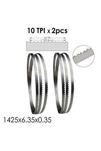 Choice1 Tpi 10 2pcs Bandsaw Blade 1425 X 6.35 X 0.35mm For 8" Draper Bs250 Nutool Fox Silverline Delta
