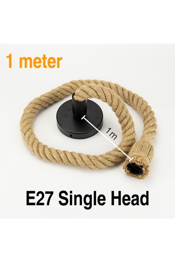 Choice Single Head-1m Hemp Rope Pendant Lights E27 Vintage Retro Hemp Rope Lamp Hanging Lamps Creative Loft