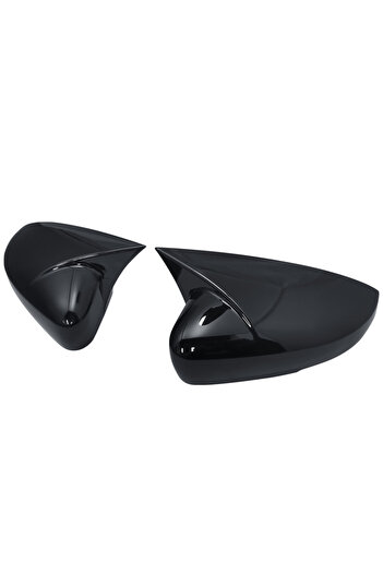 Choice غطاء مرآة الرؤية الخلفية الجانبية ABS أسود لامع قطعتين لسيارة فولكس فاجن بولو MK5 6R 6C 2009-2017