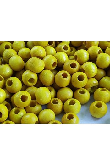 Selin Wooden Beads 10 Mm 100 Gr (Average ± 250 - 300 Pieces) Yellow