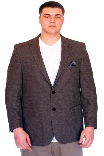 ModeXL Britanya 23028 Fume - Plus Size Men's Classic Blazer Jacket