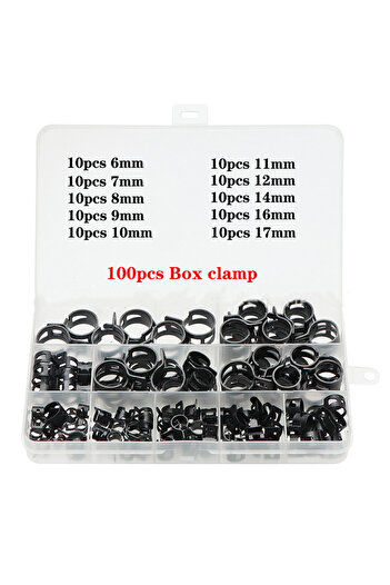 Choice1 100pcs 6-22mm 100Pcs/Set 6-17/6-22mm Black Q673B Vacuum Spring Fuel Oil Water Hose Clip Pipe Tube fo