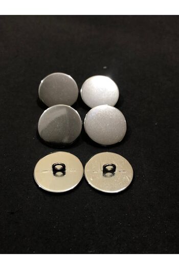 aensia Silver Pulmetal Money Model Button Large Size Button 36 Size Metal Trench Coat and Coat Button - Pack of 6