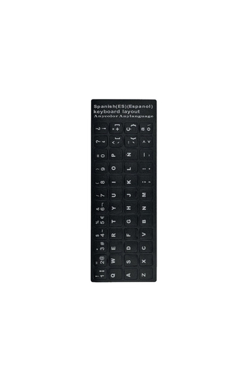 Choice Spanish English Spanish Italian Korean Keyboard Sticker Durable Alphabet Black Background For Pc Lap