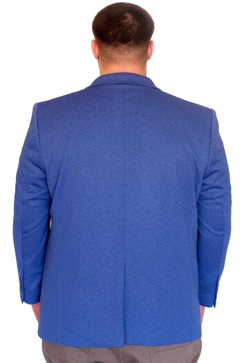 ModeXL Mode XL Büyük Beden Erkek Klasik Blazer Ceket DIAGO 23027 Mavi