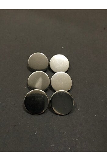 aensia Silver Pulmetal Money Model Button Large Size Button 36 Size Metal Trench Coat and Coat Button - Pack of 6