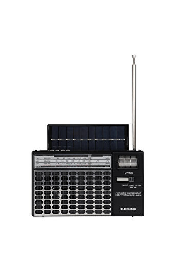 Olsenmark راديو ثلاثي الموجات قابل لإعادة الشحن مزود بمنفذ USB/FM/بلوتوث/TF وMP3 OMR1276 فضي