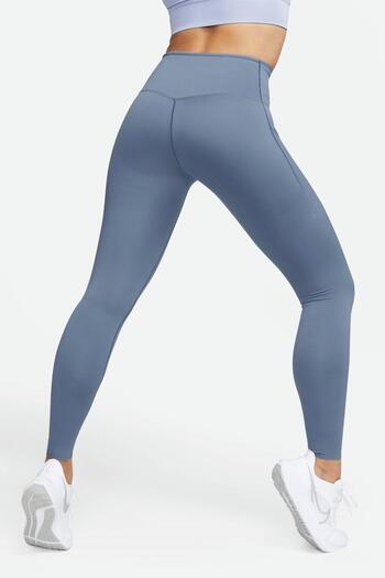 Nike Go Firm Support High Rise Full Length Γυναικείο κολάν προπόνησης με 6 τσέπες Σκούρο μπλε
