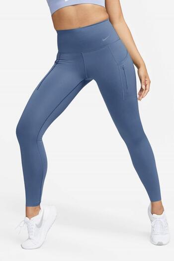 Nike Go Firm Support High Rise Full Length Γυναικείο κολάν προπόνησης με 6 τσέπες Σκούρο μπλε