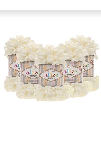 Alize Beige Puffy Finger Yarn 5 Pack - Ip No:62