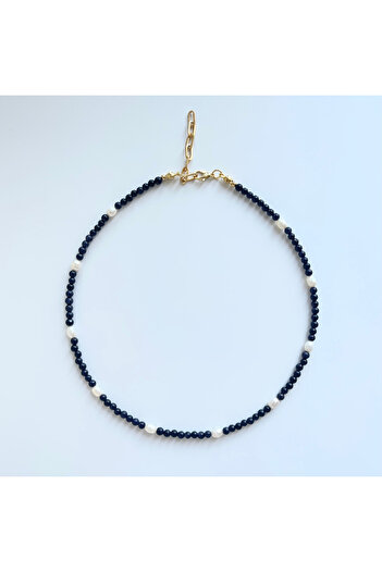 ORFE JEWELRY Doğal Yıldız Taşlı ve Gerçek İncili Kolye