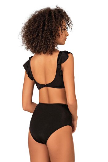 Endeep Kadın Deniz Kabuğu Aksesuarlı Yüksek Bel Bikini Takımı