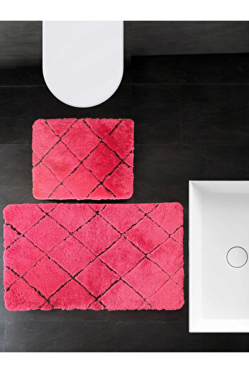 Chandler Home Savera Fuchsia Bath Mat Set of 2 - 60X100 Cm/50X60 cm