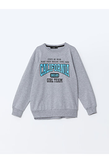 LC Waikiki Crew Neck Long Sleeve Printed Girl's Sweatshirt