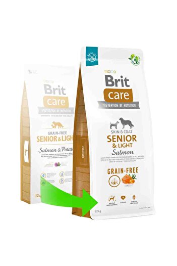 Brit care skin coat senior light salmon 12kg tahılsız somonlu ileri yaşlı köpek maması grain free