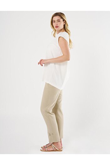 Kayra Optical White Combed Cotton T-Shirt - Crew Neck