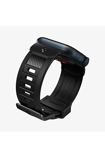 Spigen Apple Watch 42mm Seri 10/11-41mm Seri 9/8/7 - 40mm SE2/SE/6/5/4 Kayış Rugged Matte Black - AMP02855