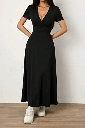 missamour Women's Summer V Neck Waist Belted Oyho Dress