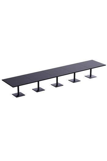Mahmayi Ristoran Bar Table Square Base - 20 Seater Cocktail Bistro Table for Pub, Living Room-Black