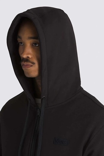 Vans Erkek Kapüşonlu Normal Düz Fermuarlı Sweatshirt - Siyah