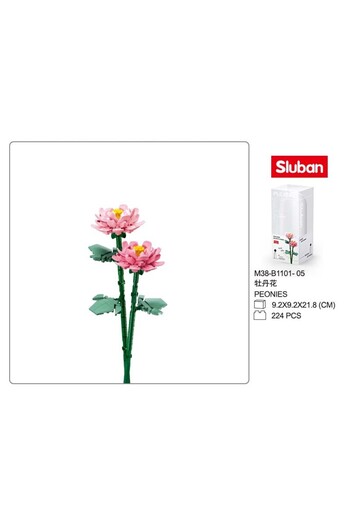 Sluban Flower Vase Building Kit - A Unique Flower Container with 216 PCS and Flowers Peonies