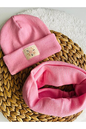 efecco 100% Cotton Ribana Labeled Baby Beet Neck Set / Baby Child Winter Beet Set
