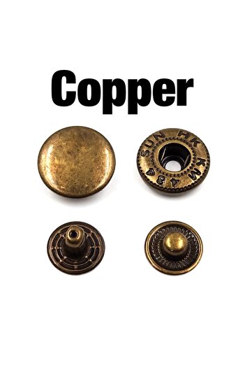 Choice 15mm Copper 50 Sets 655/633/831 Metal Snap Fasteners Snaps Button Press Studs Sewing Button For DIY